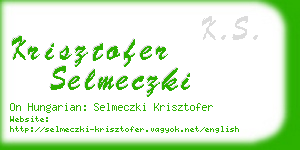 krisztofer selmeczki business card